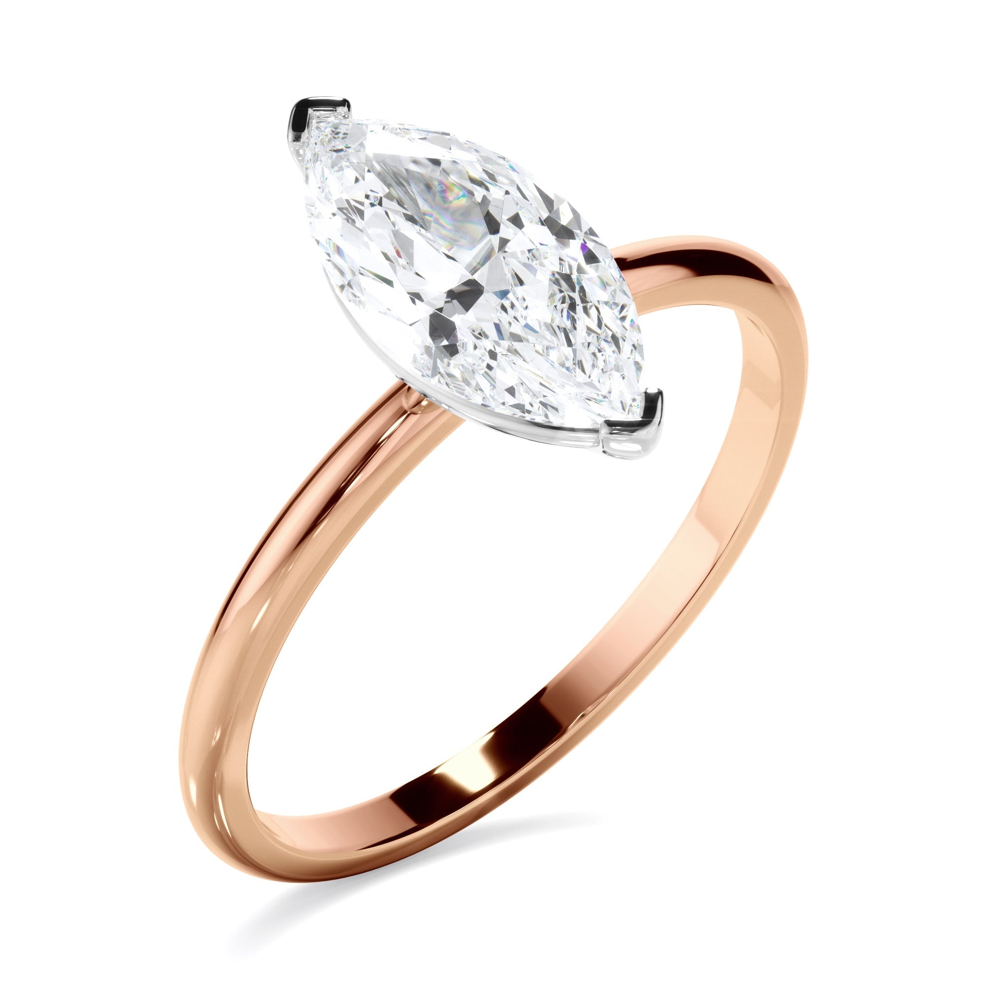 Marquise Cut Diamond Solitaire Engagement Ring SETTING ONLY
