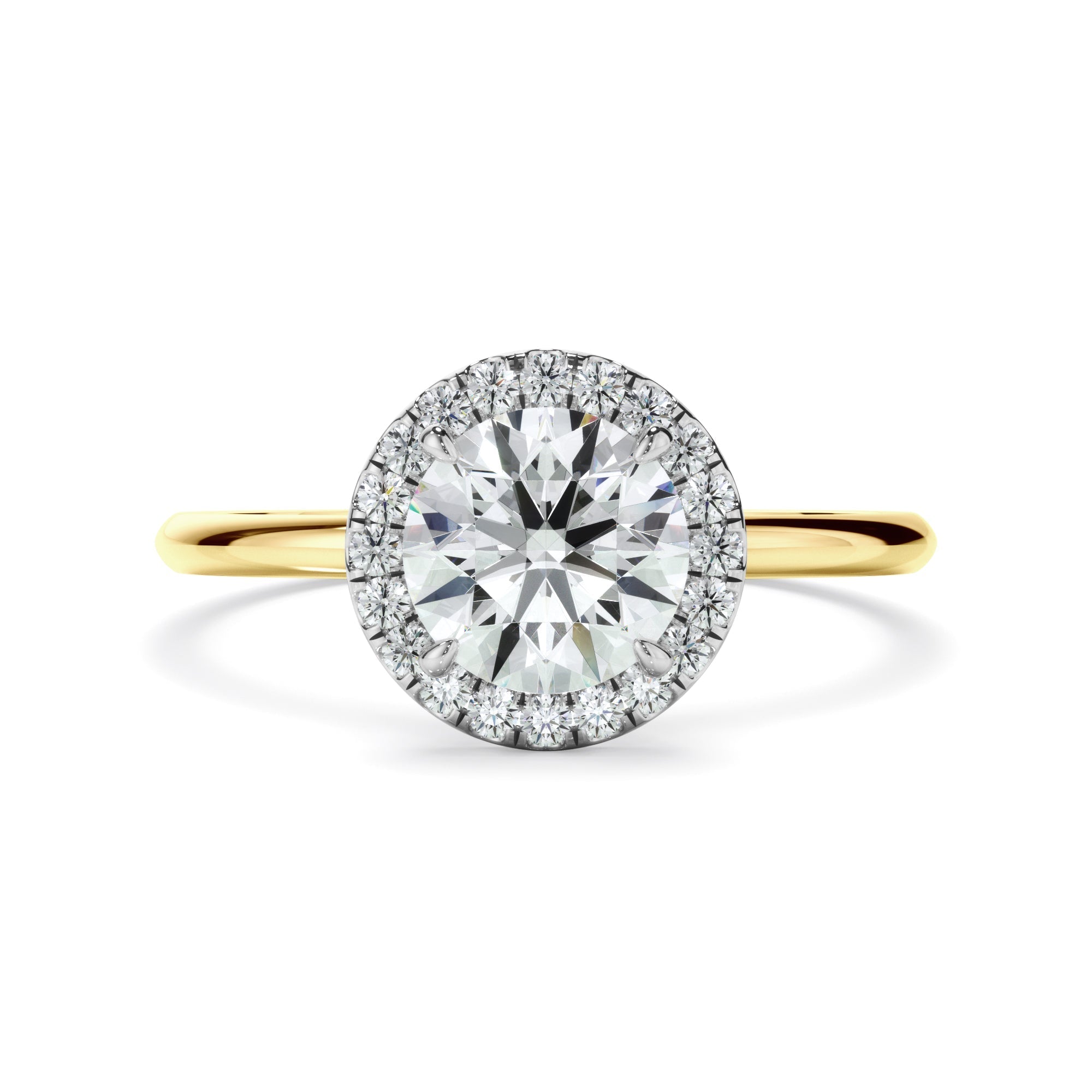 Round Brilliant Cut Diamond Halo Engagement Ring