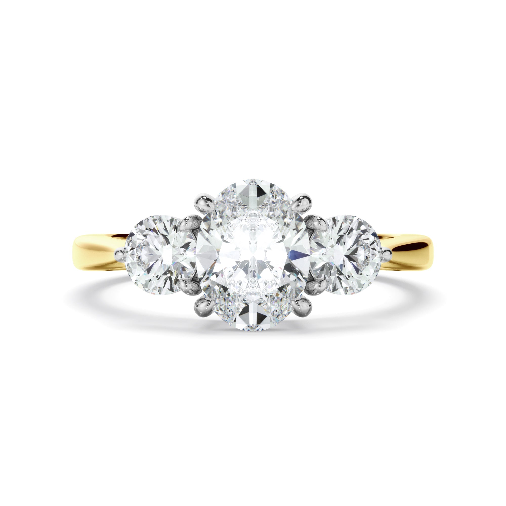 Oval Cut Diamond Trilogy Engagement Ring