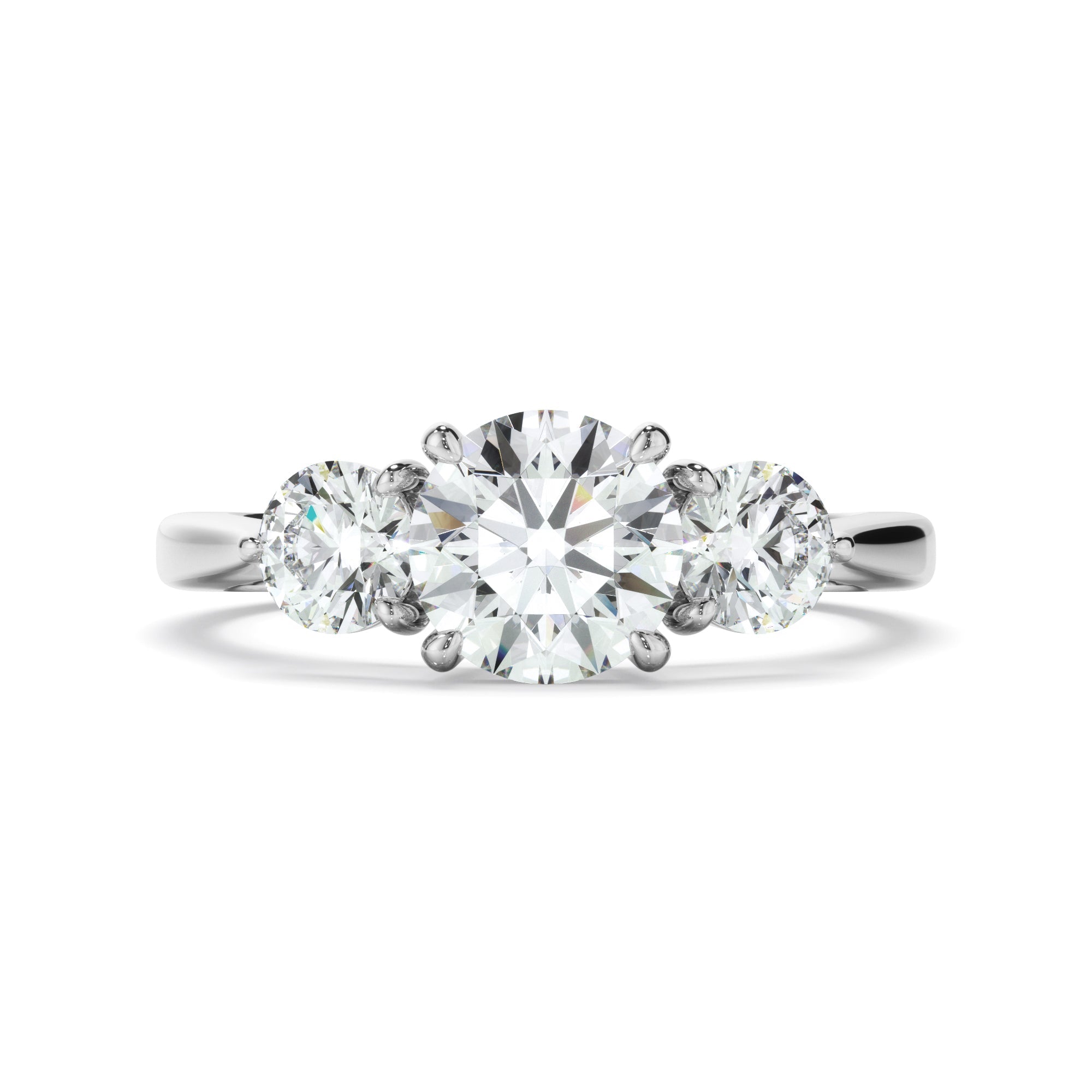 Round Brilliant Cut Diamond Trilogy Engagement Ring