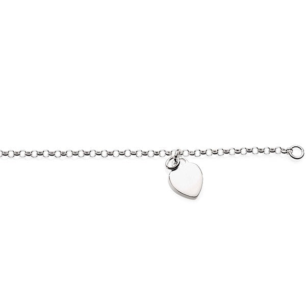 Silver belcher heart anklet