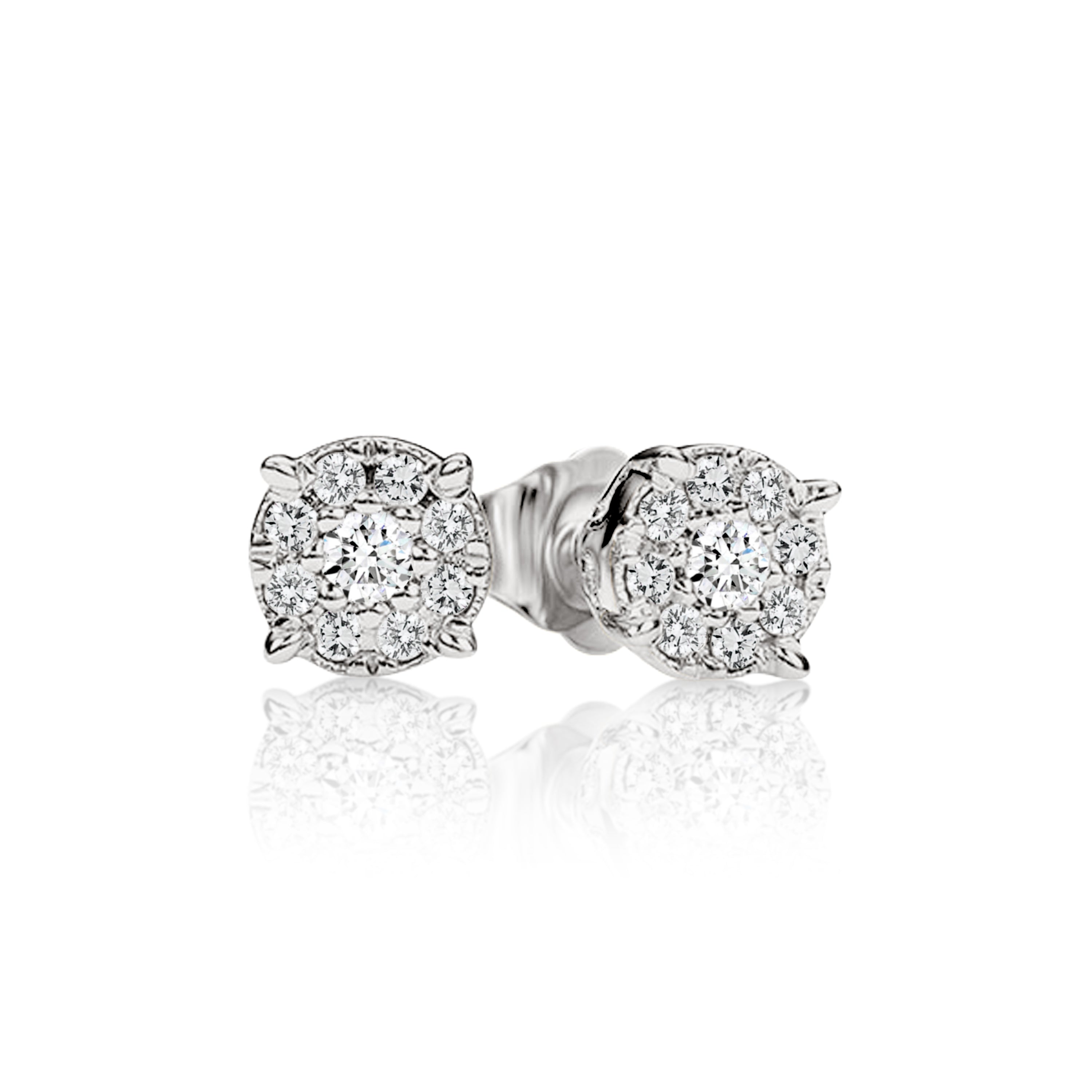 9ct white gold diamond studs 0.22ct