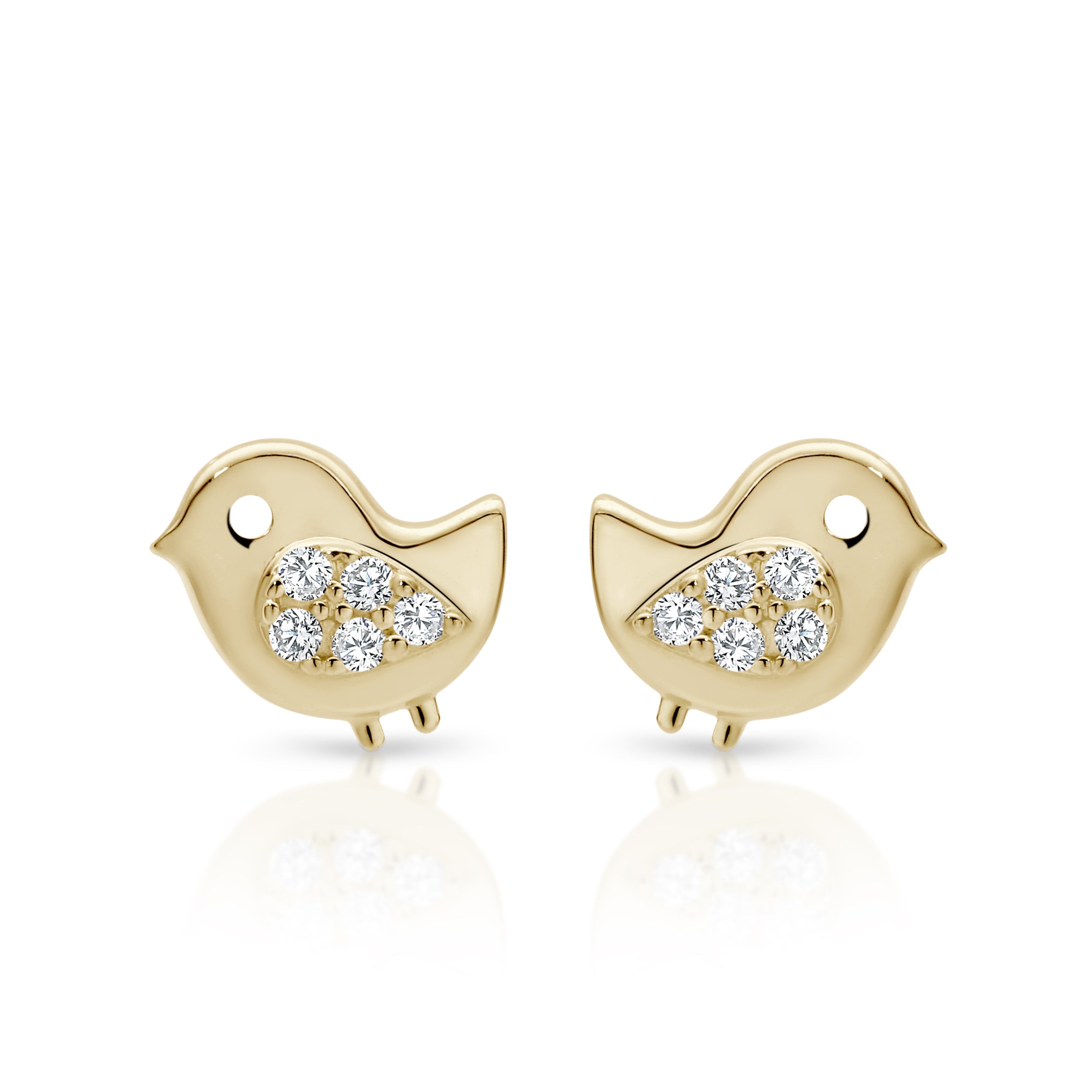 9ct gold bird studs