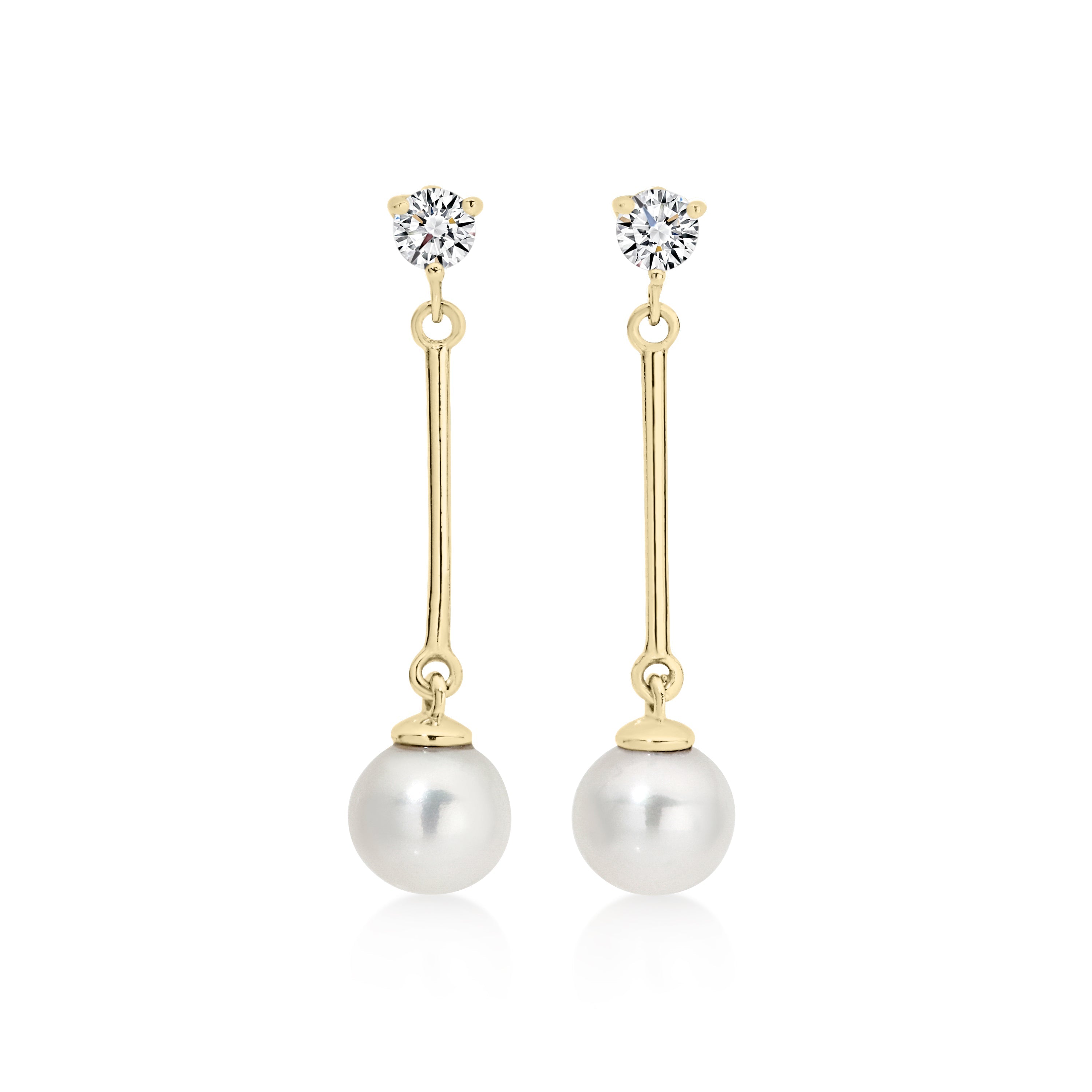 9ct gold pearl drop earrings