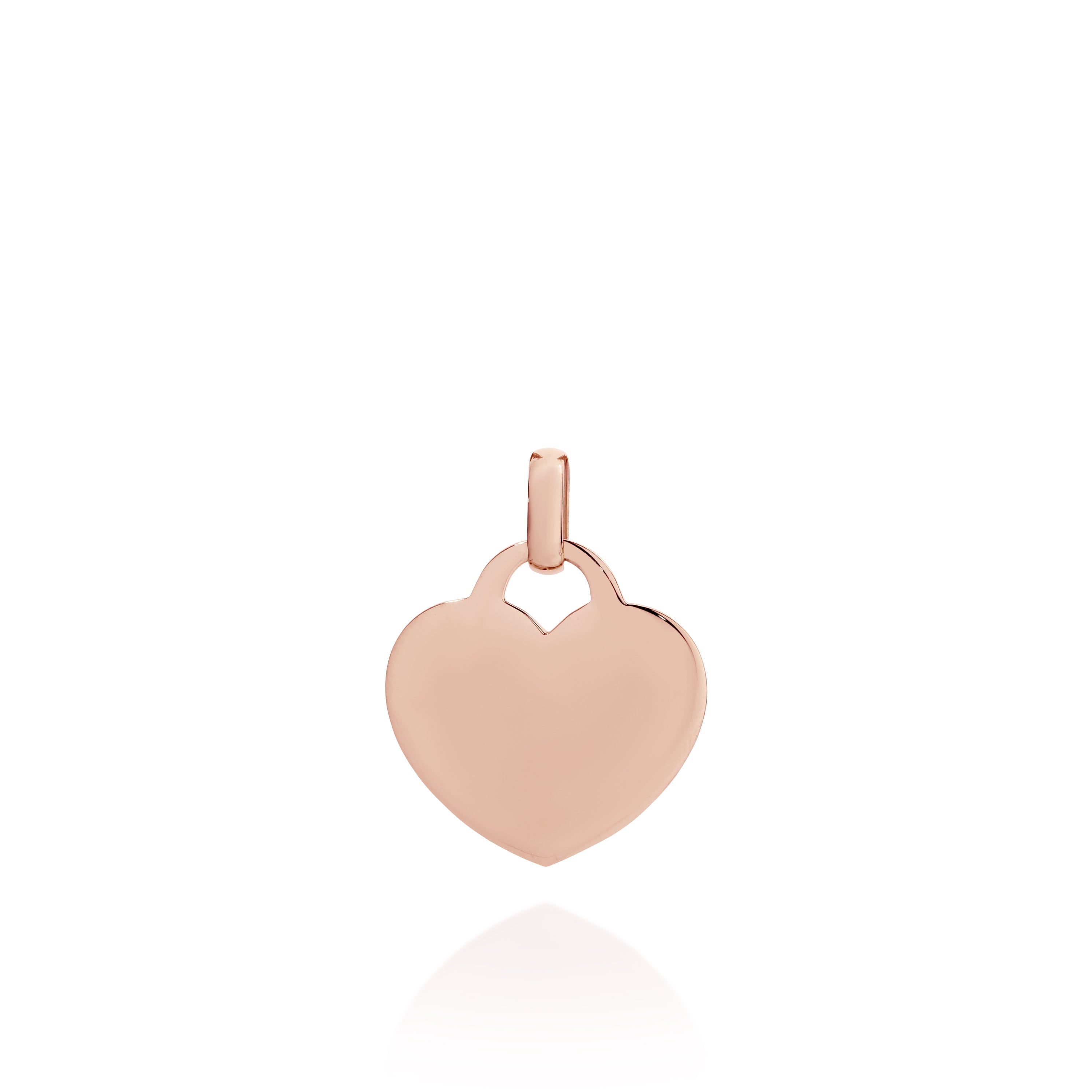 9ct rose gold engravable heart pendant