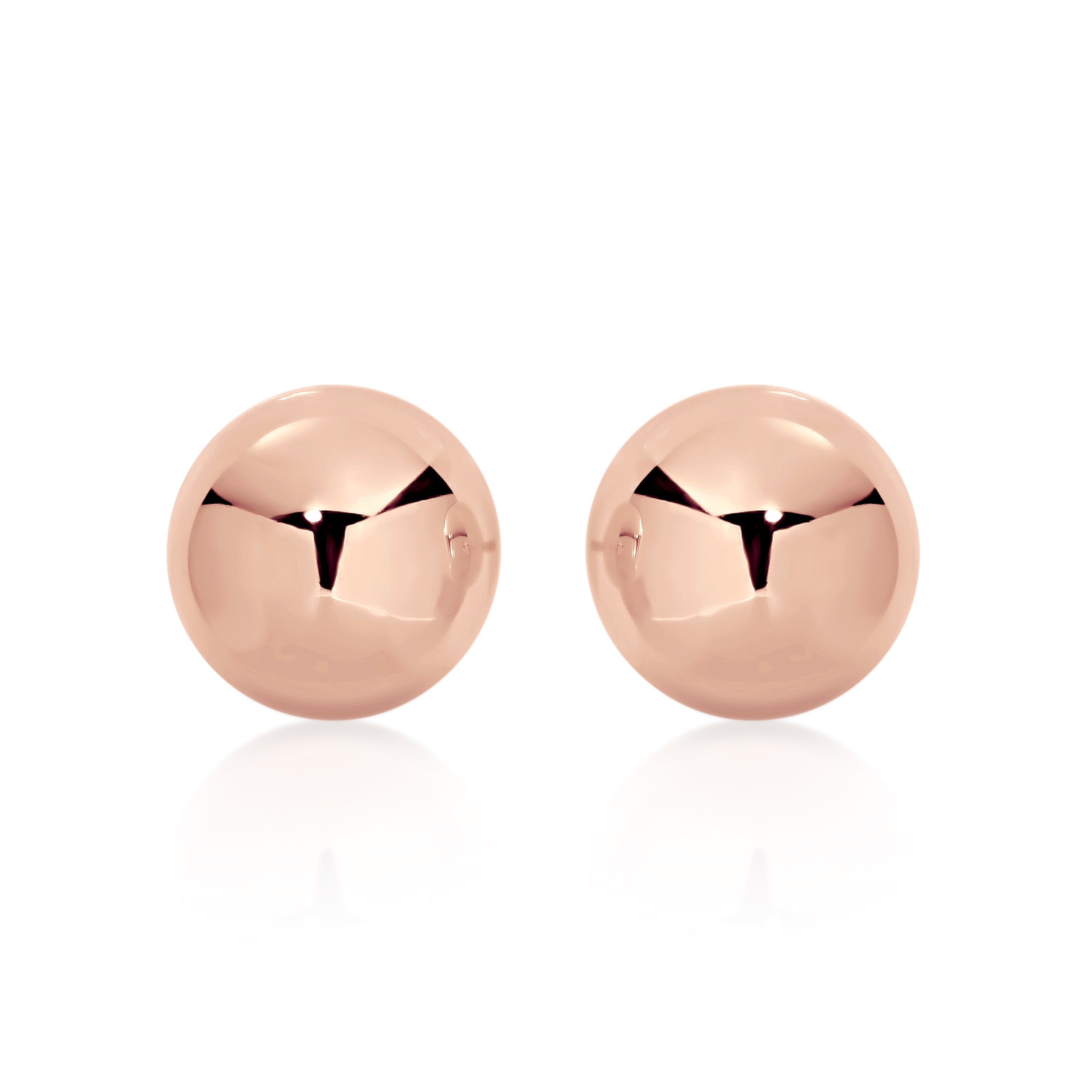 9ct rose gold 7mm ball studs