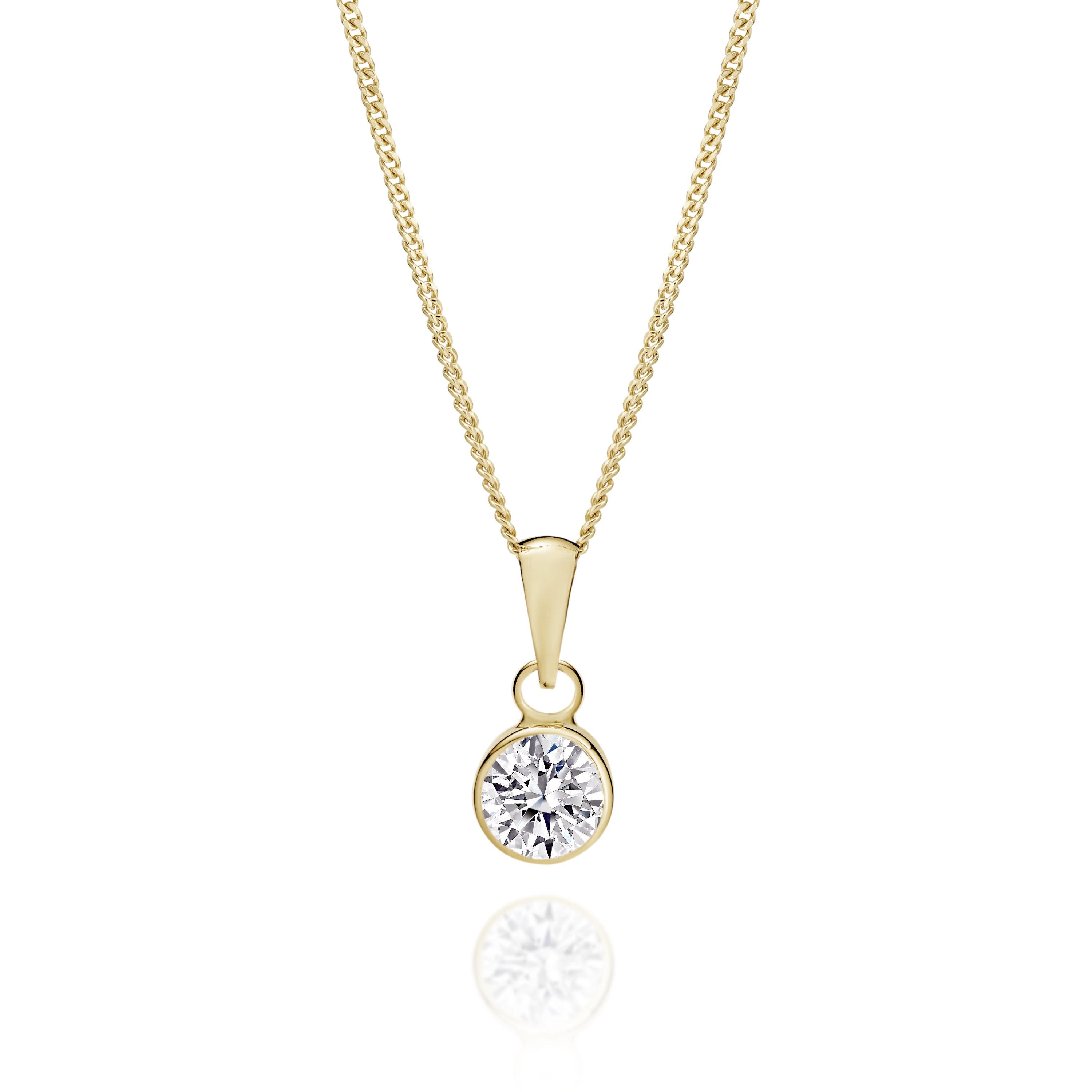 9ct gold 6mm bezel stone set pendant