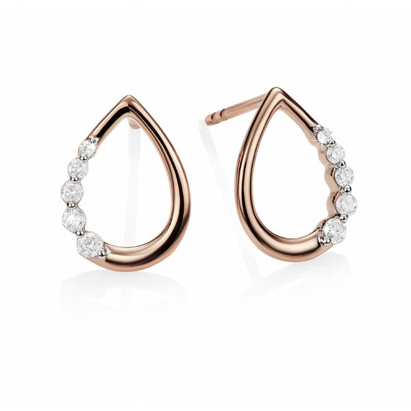 9ct rose gold 0.10ct diamond studs