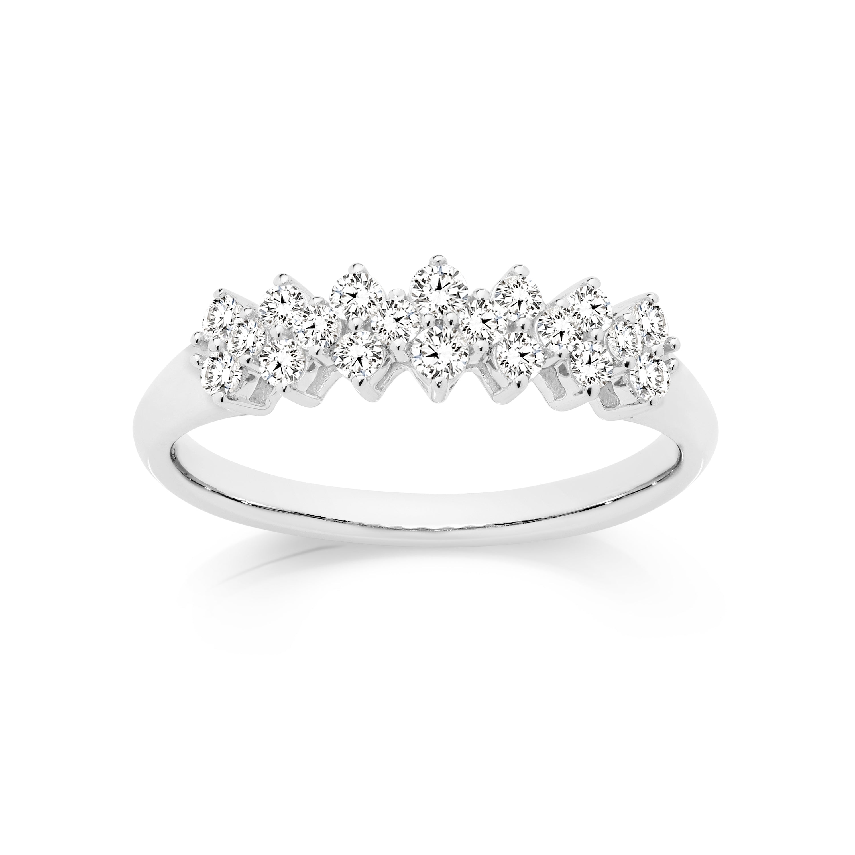 9ct white gold 0.50ct diamond claw set ring