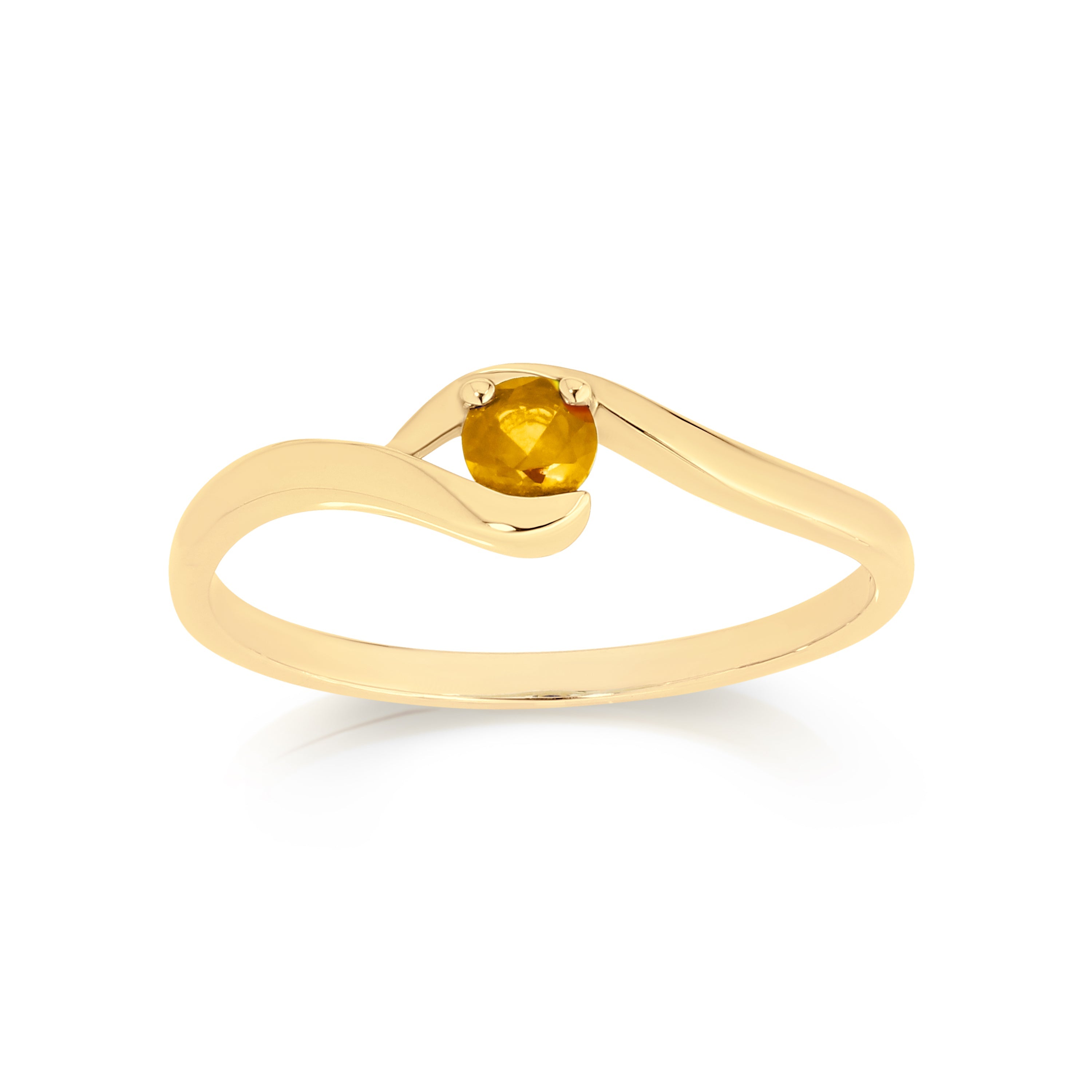 9ct citrine crossover ring