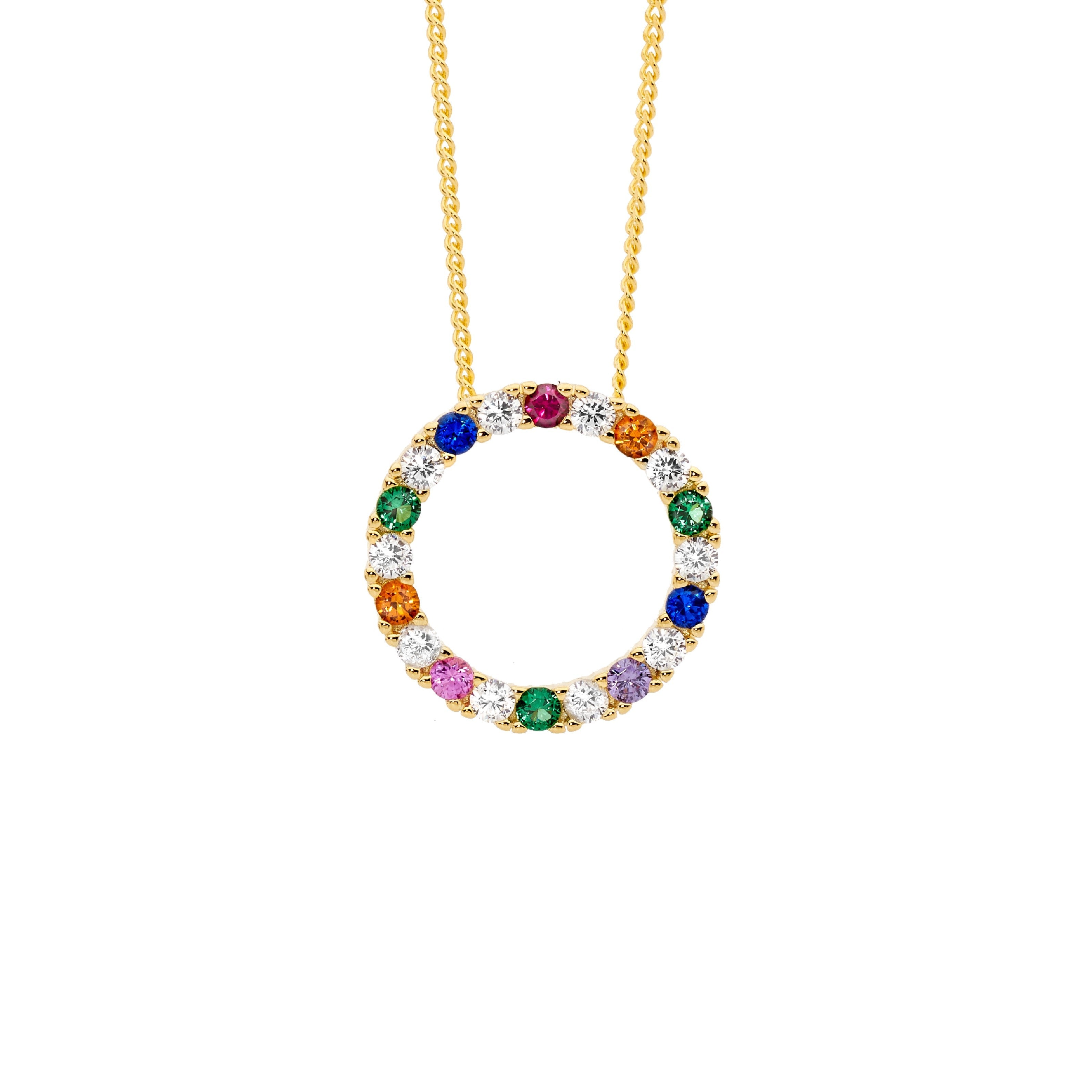 Gold open deals circle necklace